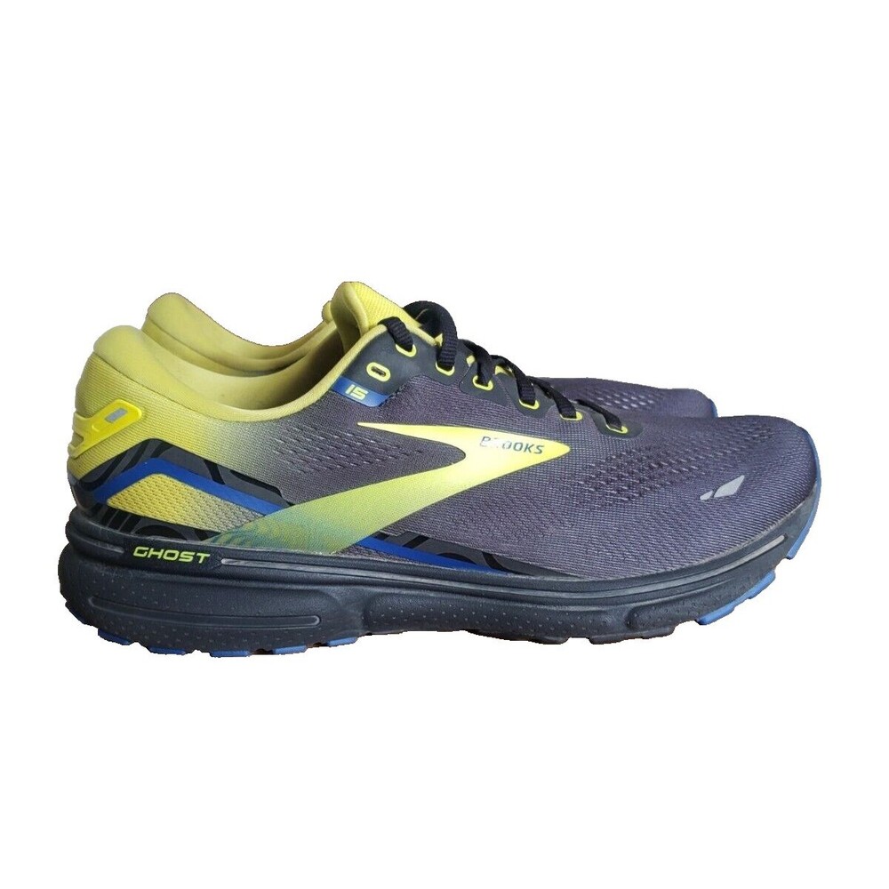 Brooks Ghost 15 Men’s Size 12.5 D Black Yellow Running Shoes Athletic Sneaker